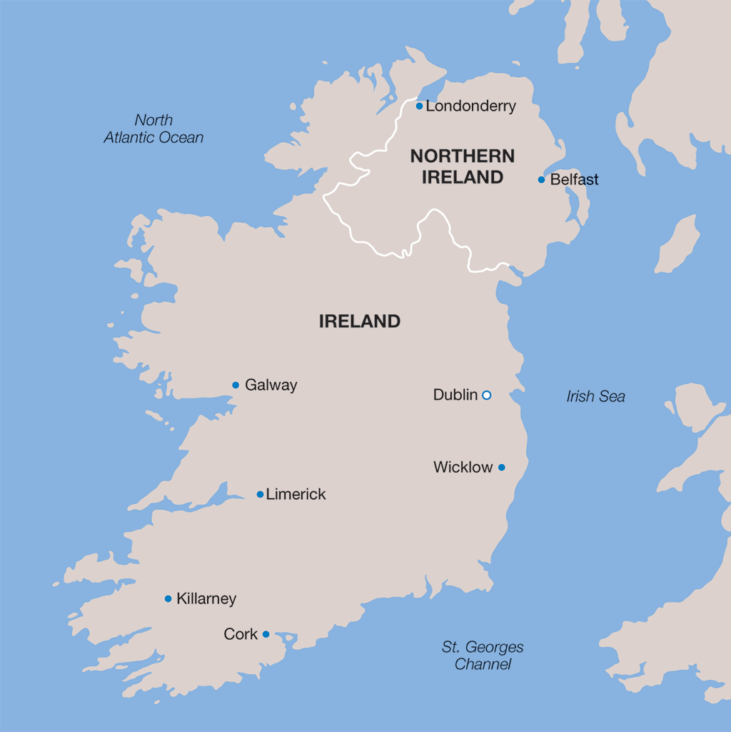 Ireland vacation map