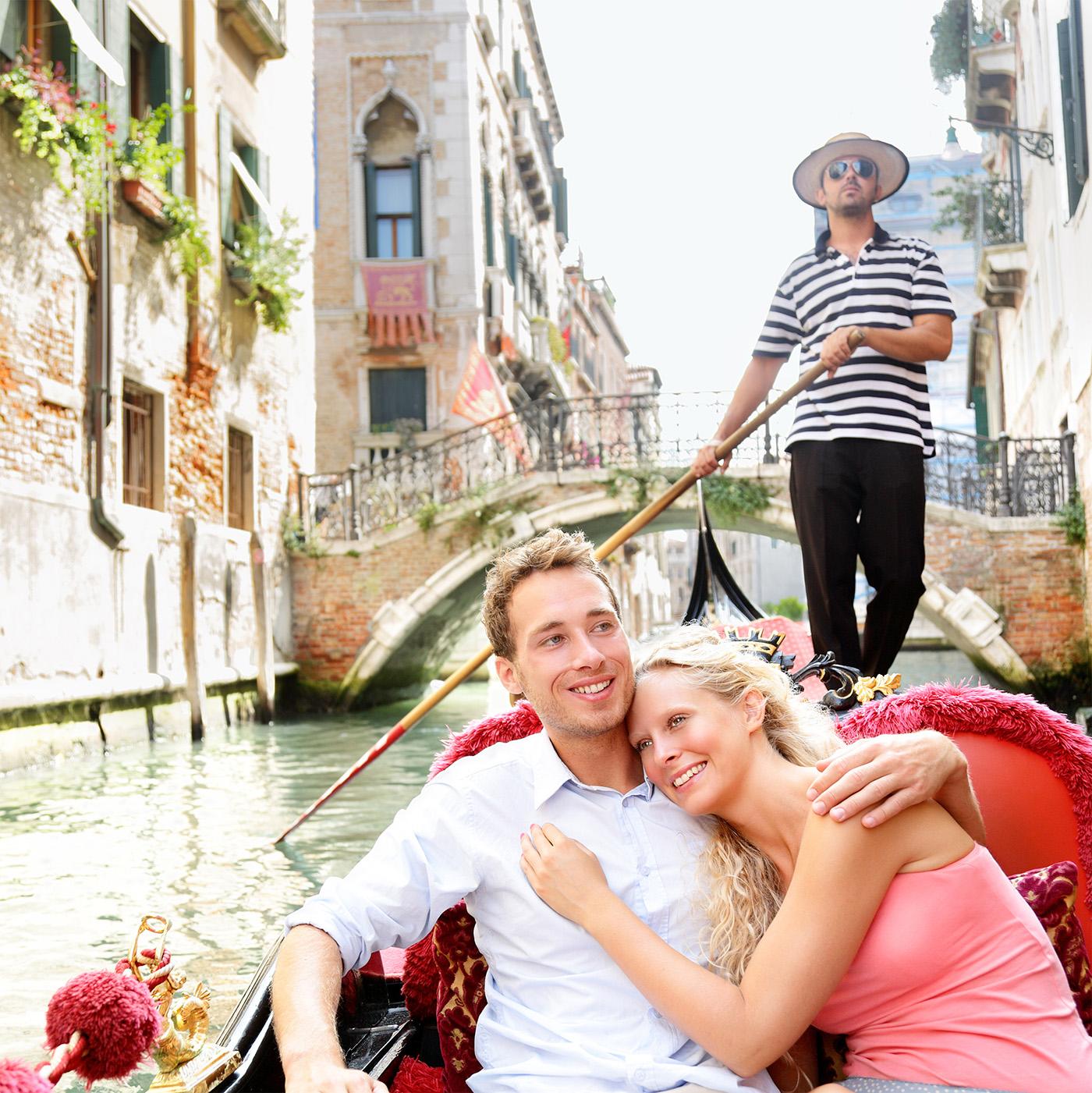 Experience a gondola ride through Venice