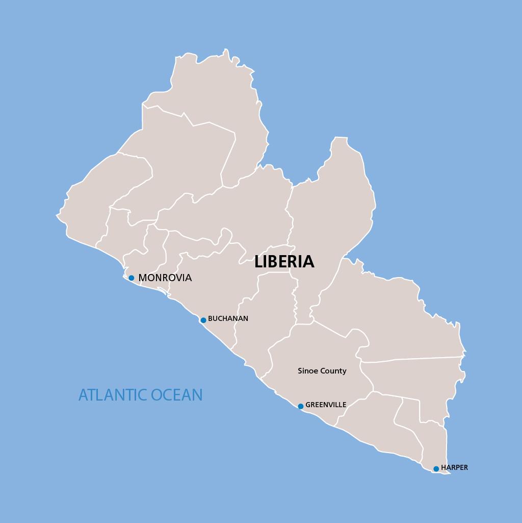 Liberia vacations map