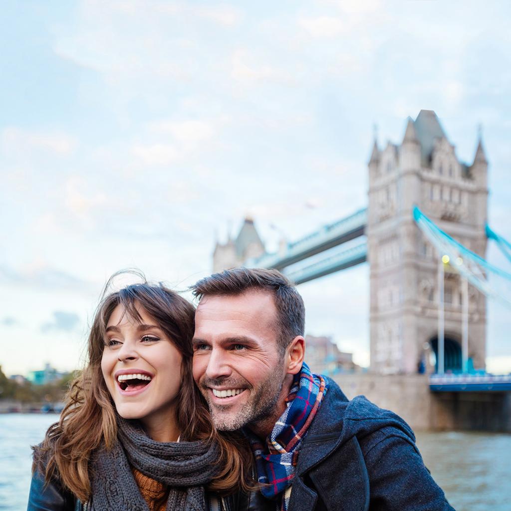 Touring iconic sites like the London Bridge in London