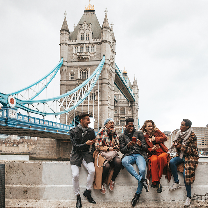 A group of friends in London