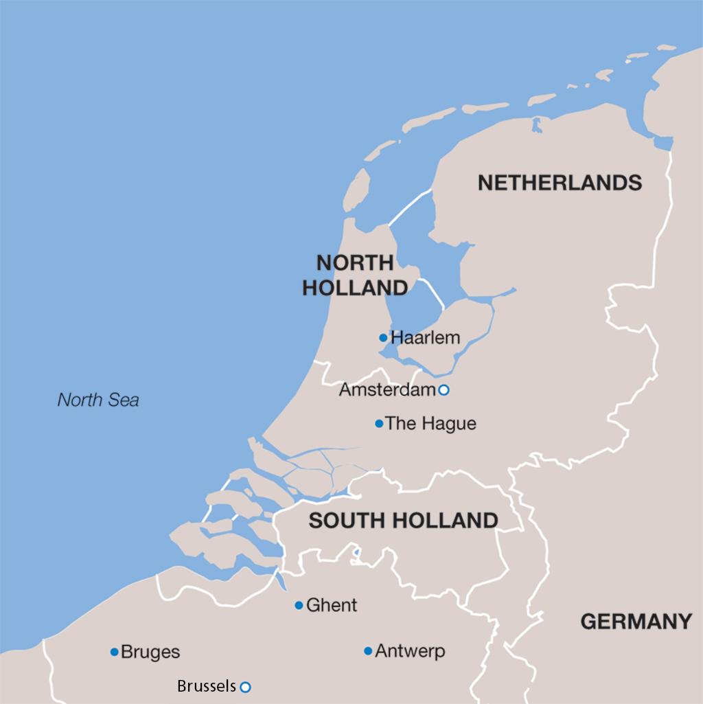 Netherlands vacation map