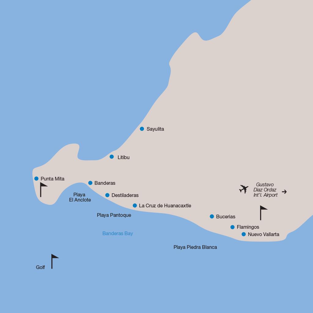Riviera Nayarit vacations map