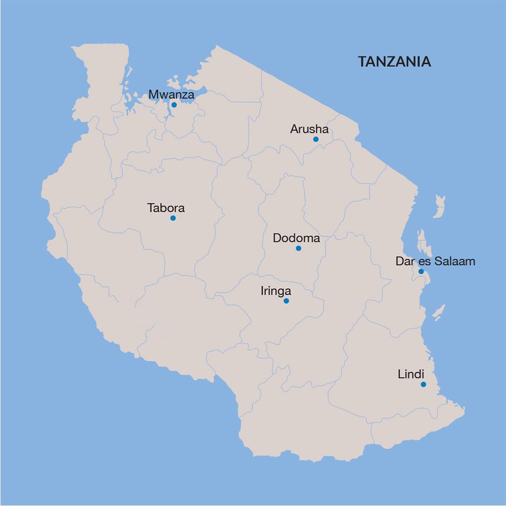 Tanzania vacation map