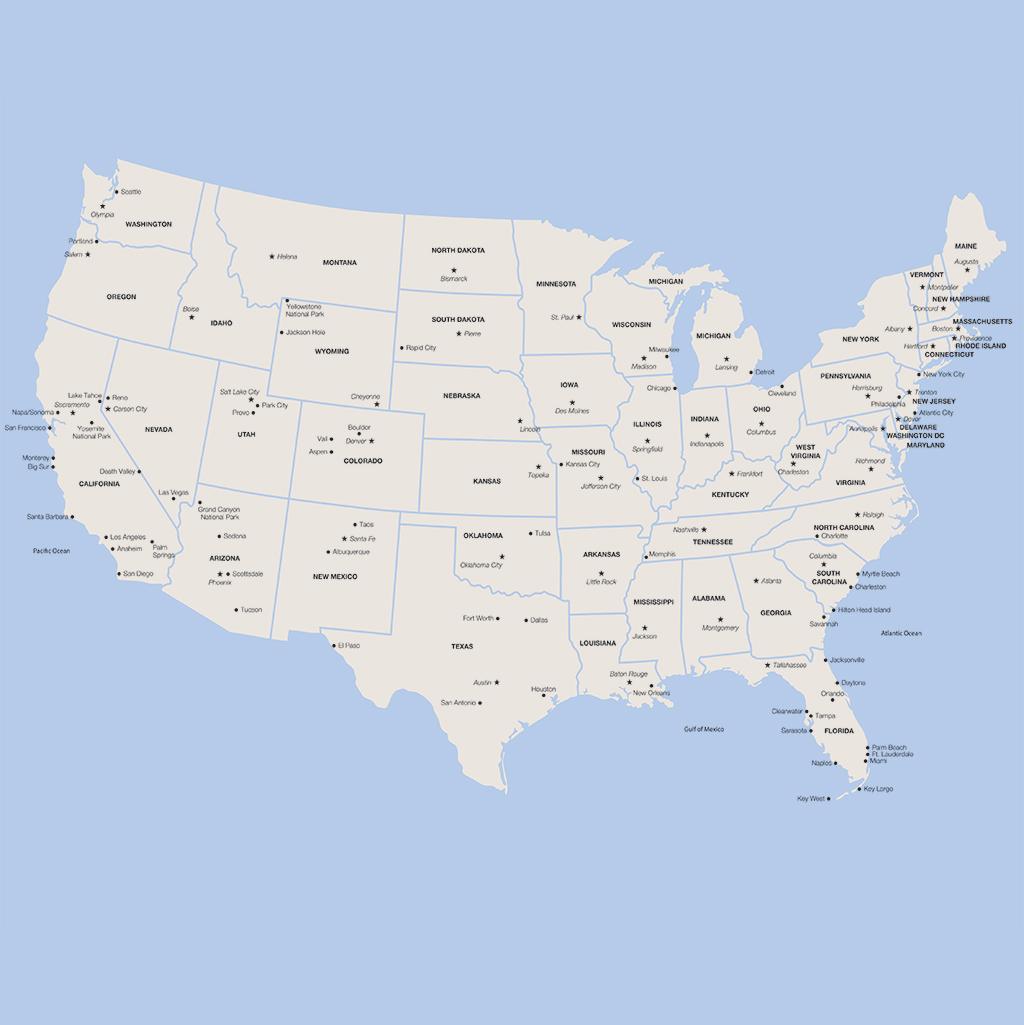 United States vacation map