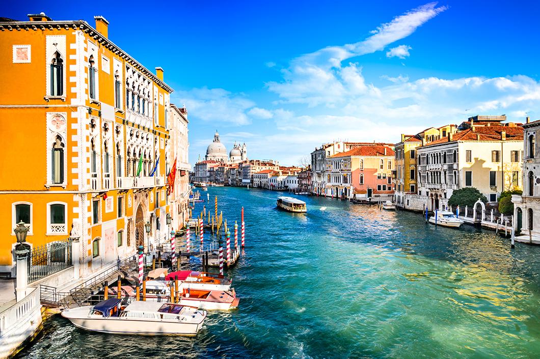 Colorful canals in Venice, Italy